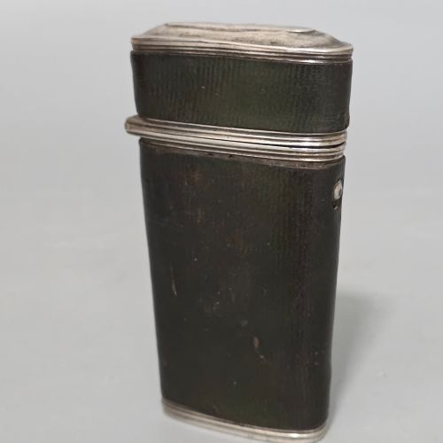 C17801810 ANTIQUE GENTLEMANS VEST POCKET NECESSAIRE TRAVEL COMPANION SET SILVER LEATHER RARE ALMOSTCOMPLETE EXAMPLE - ADDITIONAL PHOTO 1
