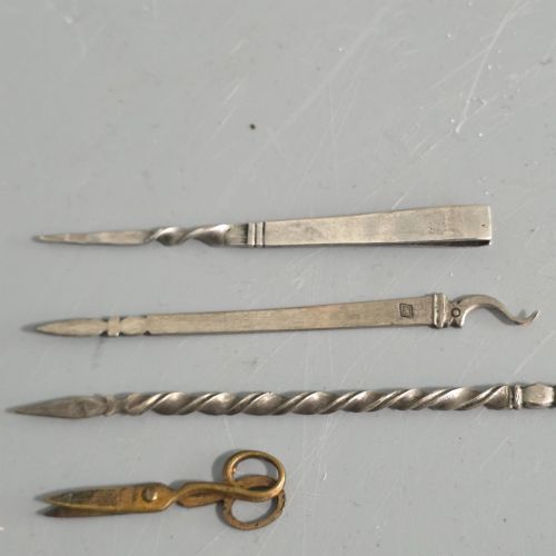 C17801810 ANTIQUE GENTLEMANS VEST POCKET NECESSAIRE TRAVEL COMPANION SET SILVER LEATHER RARE ALMOSTCOMPLETE EXAMPLE - ADDITIONAL PHOTO 7