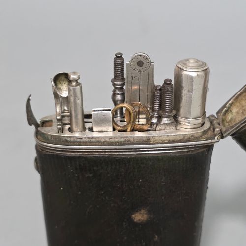 C17801810 ANTIQUE GENTLEMANS VEST POCKET NECESSAIRE TRAVEL COMPANION SET SILVER LEATHER RARE ALMOSTCOMPLETE EXAMPLE - ADDITIONAL PHOTO 11