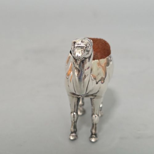 ANTIQUE EDWARDIAN SILVER NOVELTY PIN CUSHION CAMEL BIRMINGHAM 1906 - ADDITIONAL PHOTO 5