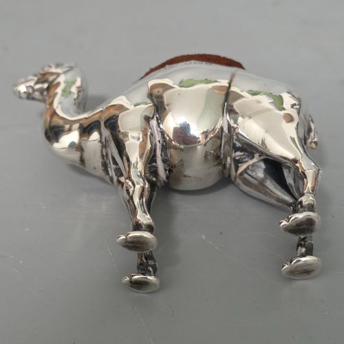 ANTIQUE EDWARDIAN SILVER NOVELTY PIN CUSHION CAMEL BIRMINGHAM 1906 - ADDITIONAL PHOTO 7