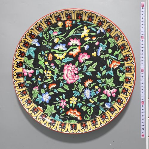 LARGE 38CM MINTON FLORAL CHARGER C1920S - ADDITIONAL PHOTO 5