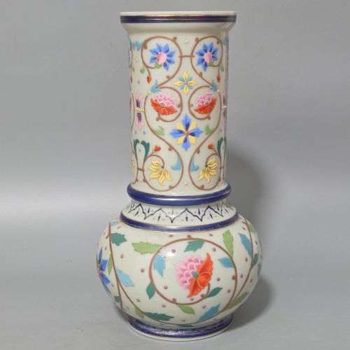 LARGE THOMAS WEBB ANTIQUE MOROCCAN TAPESTRY VASE 3125CM