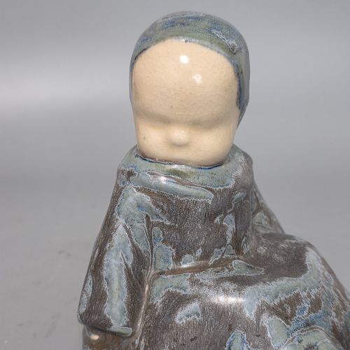 BERTHE SAVIGNY 18821958 'UN BB ASSIS' CHARMING HB QUIMPER STONEWARE FIGURE BY BERTHE SAVIGNY C1930 - ADDITIONAL PHOTO 2