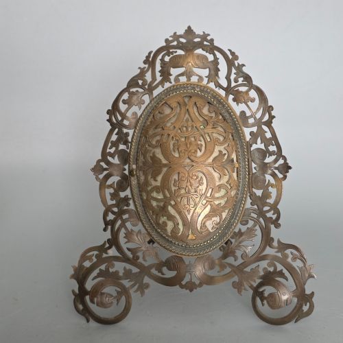 FABULOUS PIERCE ANTIQUE BRASS FRAME WITH HINGED DOOR MARION LONDON' C1880 - ADDITIONAL PHOTO 1
