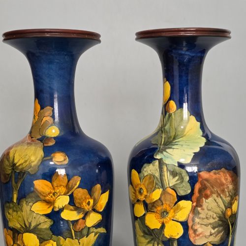 A PAIR OF DOULTON LAMBETH FAIENCE VASES LATE 19TH CENTURY DECORATED BY ALBERTA L GREEN - ADDITIONAL PHOTO 10