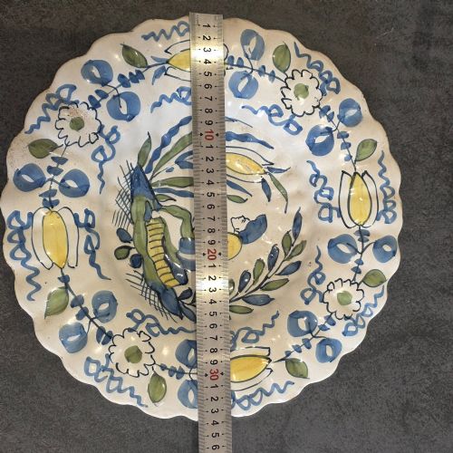 DUTCH DELFT POLYCHROME LOBED DISH 17TH CENTURY 34CM - ADDITIONAL PHOTO 1