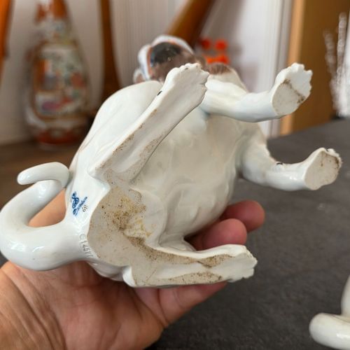 CHARMING RARE PAIR OF DRESDEN SAXON PORCELAIN PUG DOG FIGURINES MALE FEMALE EARLY 20TH CENTURY - ADDITIONAL PHOTO 12