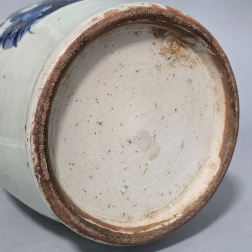 CHINESE QING DYNASTY 19THC CELADON GLAZED BLUE AND WHITE VASE - ADDITIONAL PHOTO 8