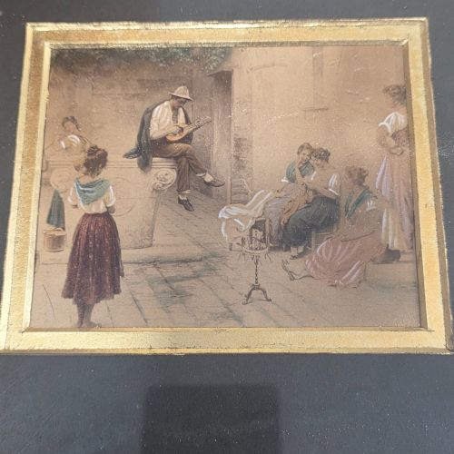 ATTRACTIVE GILT FRAMED PAIR MIXED MEDIA PICTURES C1900 - ADDITIONAL PHOTO 13