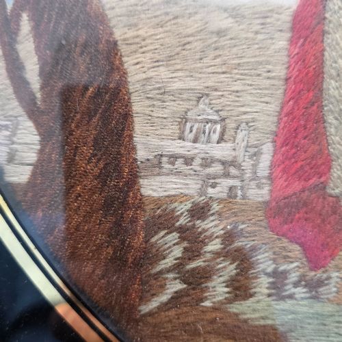 GEORGIANERA SILKWORKWOOLWORK EMBROIDERY LIKELY DEPICTING THE FLIGHT INTO EGYPT - ADDITIONAL PHOTO 6