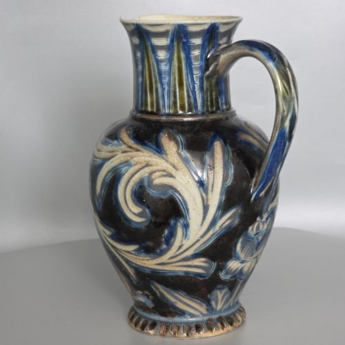 A Rare Doulton Lambeth Incised Art Pottery Jug C1870s -Stamped 'Dbc'