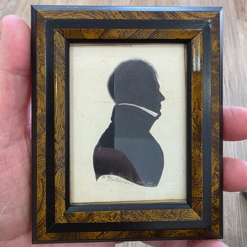 Delightful Early 19thc Silhouette of a Gentleman Signed 'Bateman'