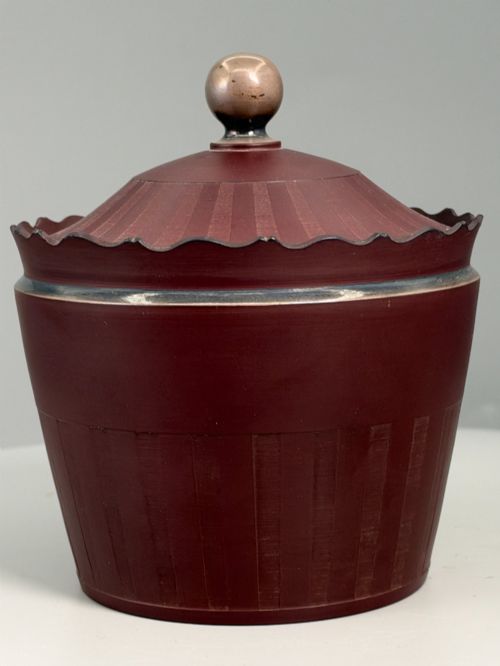 Very Rare Red Stoneware S.hollins Sugar Basin & Lid C1790/1800