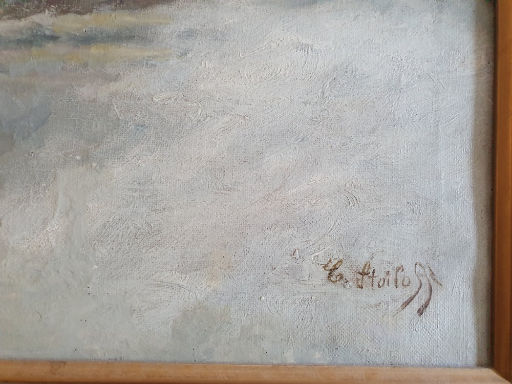 Late 19th Century Russian Konstantin Stoilov Oil on Canvas c.1890 View VI