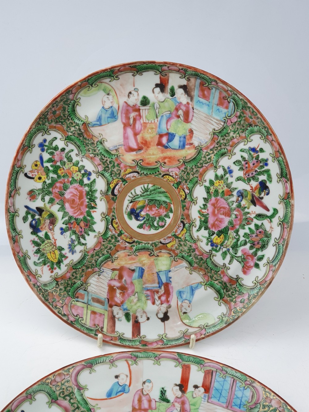 A pair of late 19th century Chinese Famille Rose plates View III
