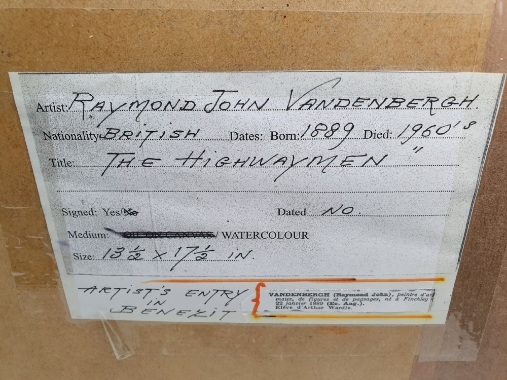 Delightful Signed Large Watercolour by Raymond John Vandenbergh b.1889 View IV