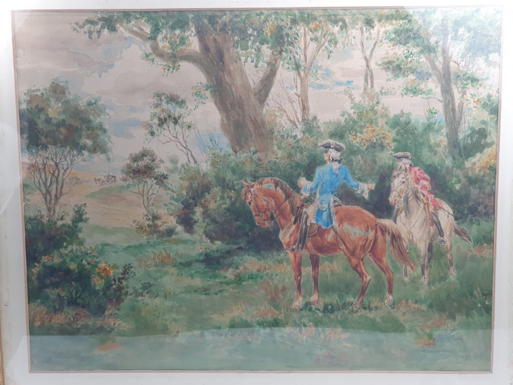 Delightful Signed Large Watercolour by Raymond John Vandenbergh b.1889 View VI