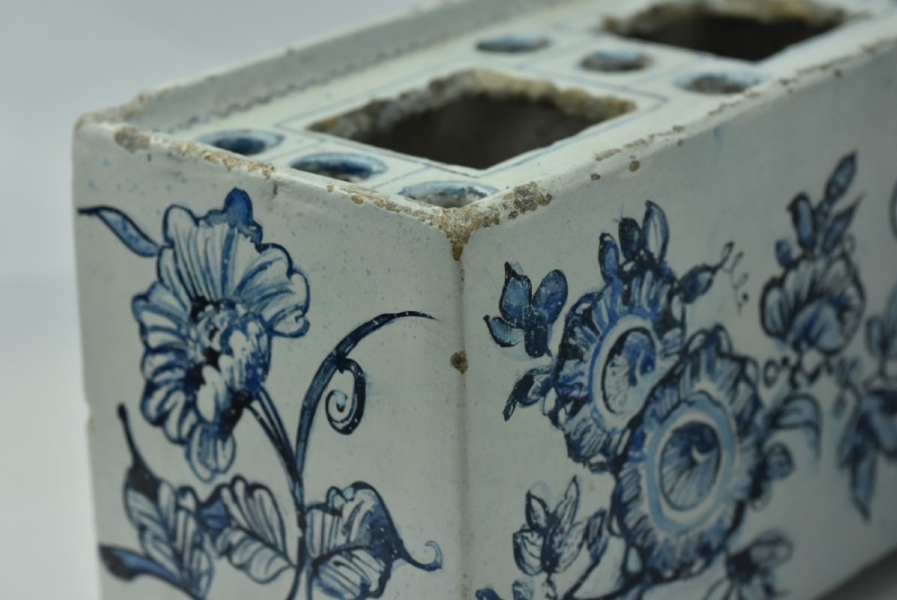 Two 18th Century Delft Tin Glaze Flower Bricks View VIII