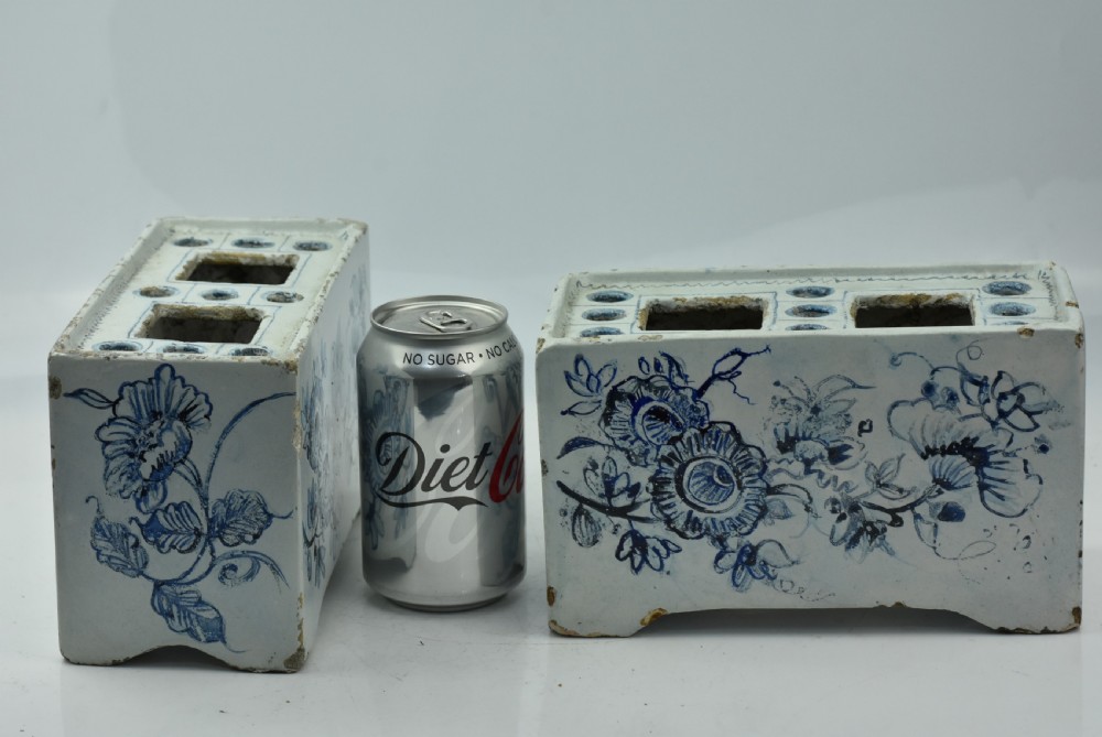 Two 18th Century Delft Tin Glaze Flower Bricks View XIII