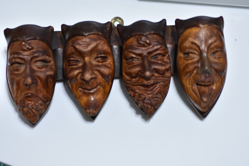 Rare Figural Carved Black Forest Pipe Rack 1900
