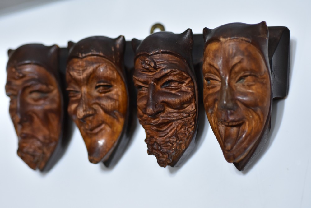 Rare Figural Carved Black Forest Pipe Rack 1900 View II