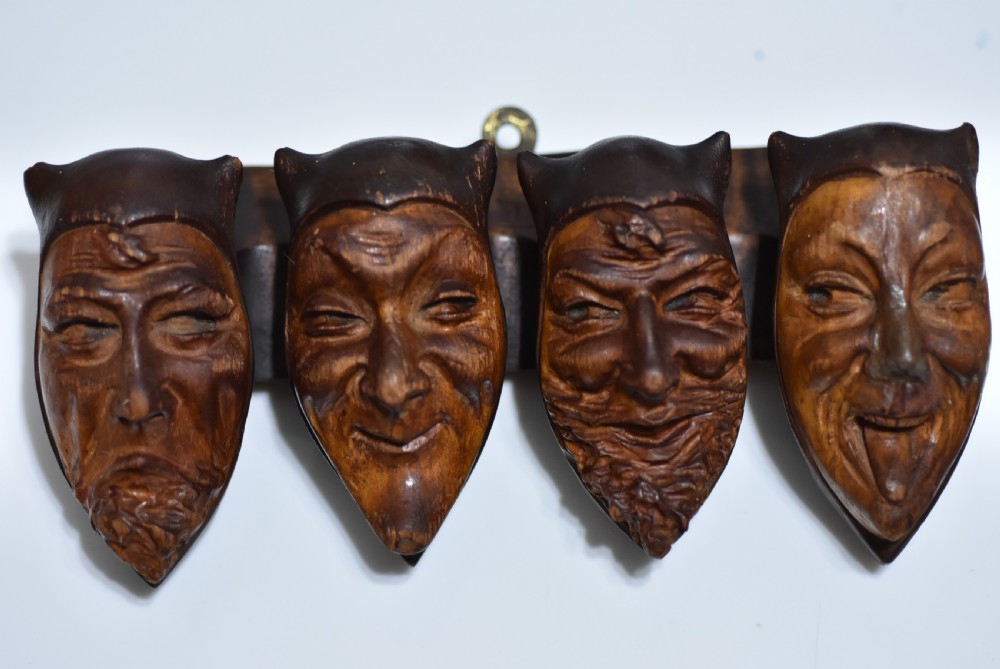 Rare Figural Carved Black Forest Pipe Rack 1900 View III