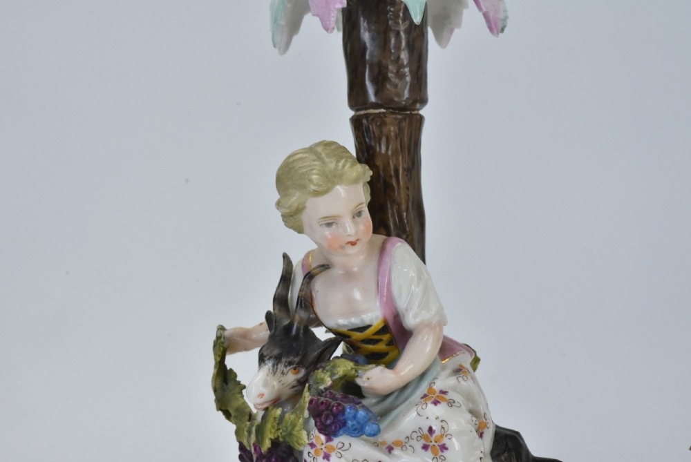 Delightful Pair of Sitzendorf Porcelain Figural Candlesticks c1880 View IX