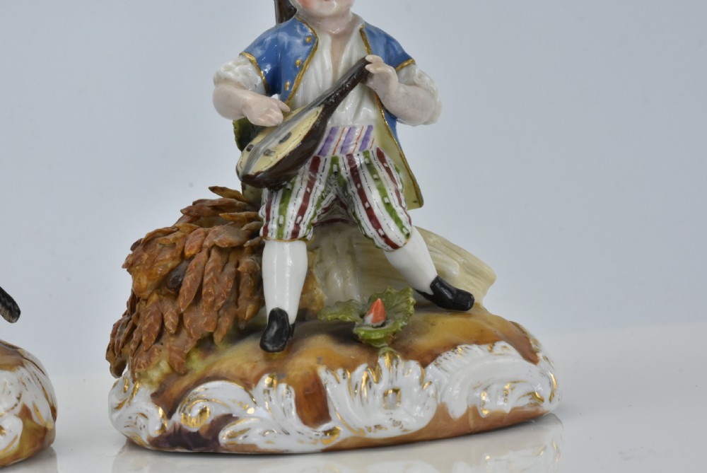 Delightful Pair of Sitzendorf Porcelain Figural Candlesticks c1880 View XI