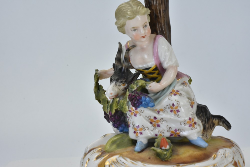 Delightful Pair of Sitzendorf Porcelain Figural Candlesticks c1880 View XIII