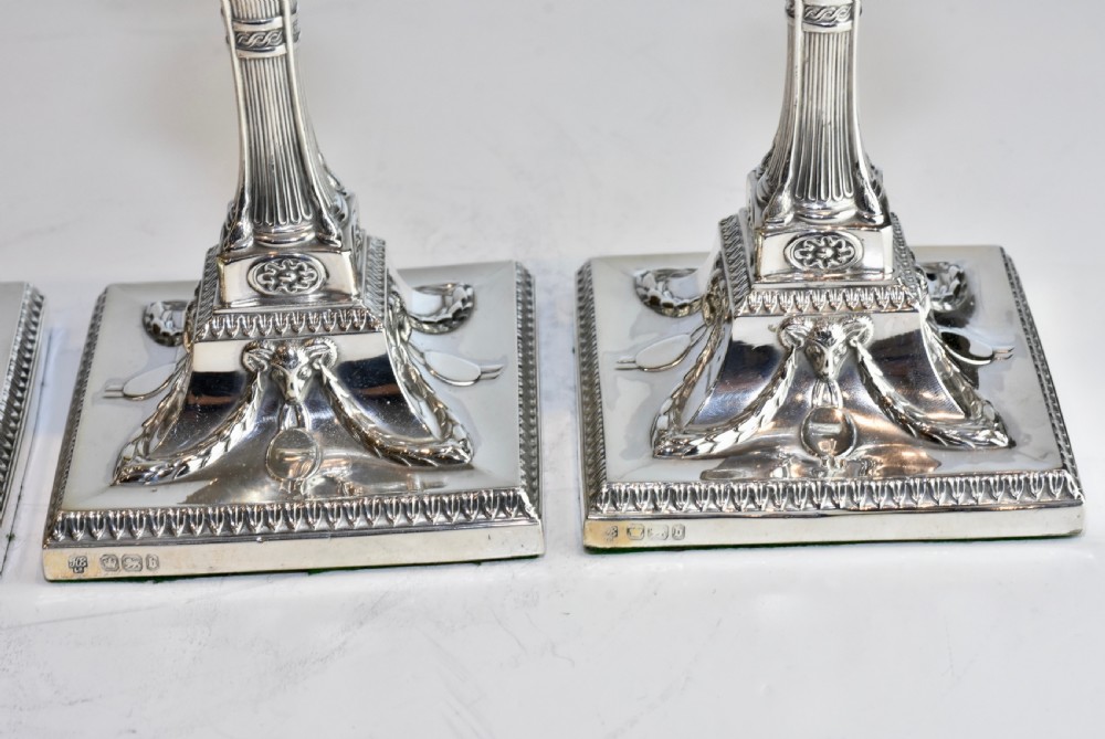  Rare Set of Four Handsome Silver Candlesticks c1900 Hawksworth & Eyre View IV