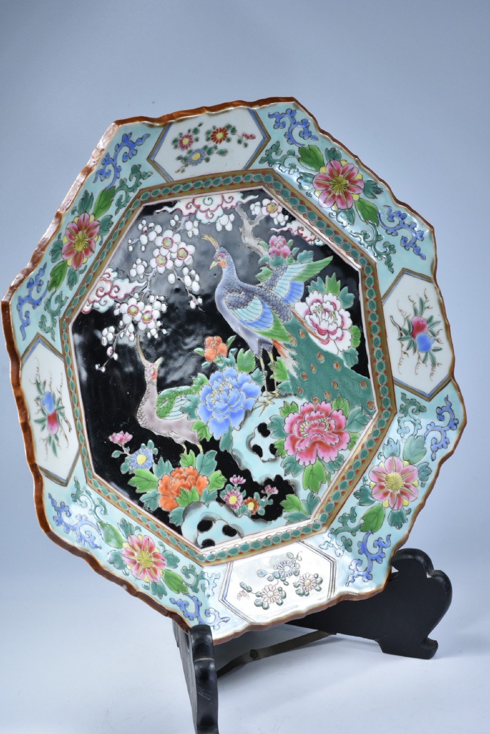 Stunning Large Japanese 1920's Octagonal Charger View X