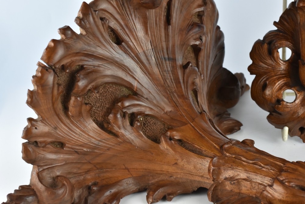 Stunning Carved 19thc Pair Carved Wooden Shelf Brackets View VIII