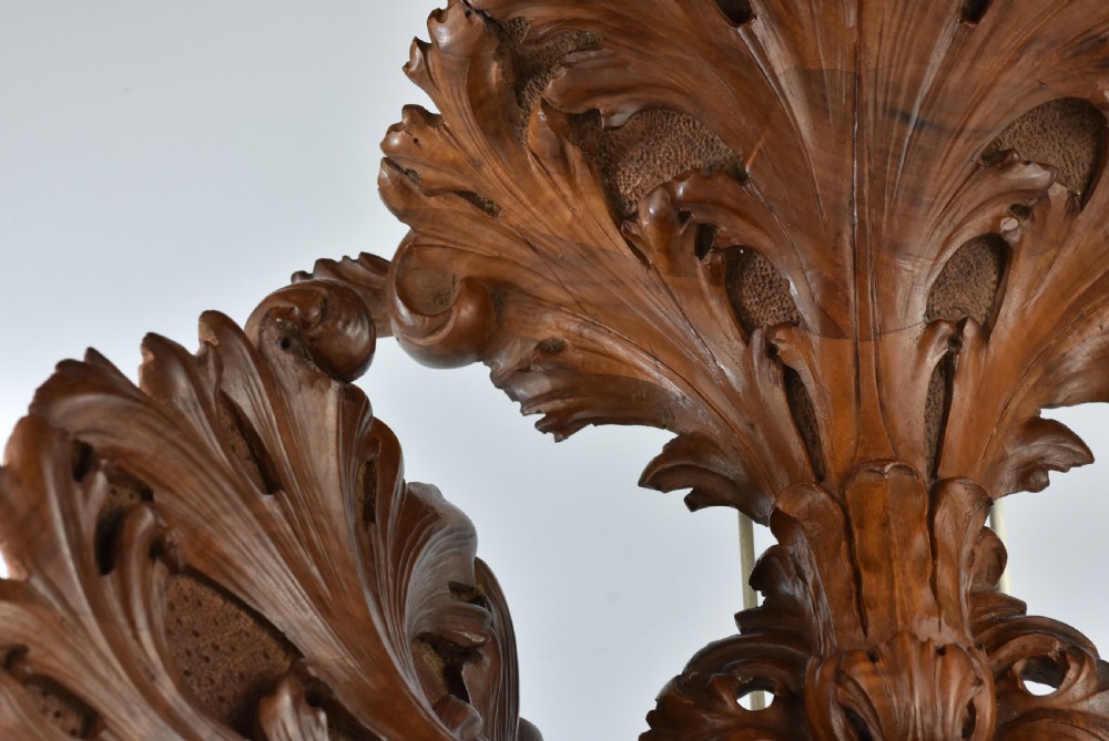 Stunning Carved 19thc Pair Carved Wooden Shelf Brackets View XII