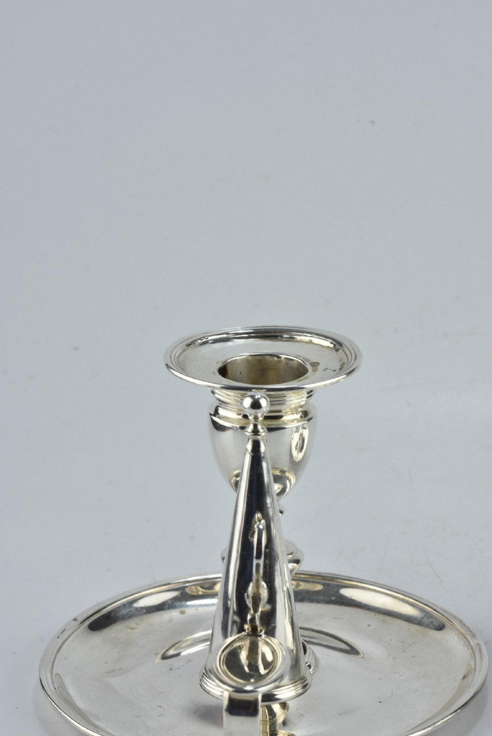 Fine Rare Matching Pair of of John Emes George III Sterling Silver Chamber Sticks 1807 View V