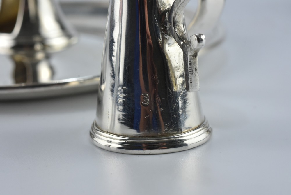 Fine Rare Matching Pair of of John Emes George III Sterling Silver Chamber Sticks 1807 View X