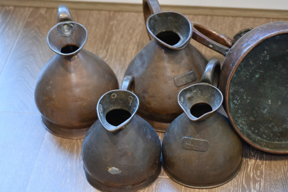 Fine Victorian Group of 6 x Graduated Copper Measures View VII