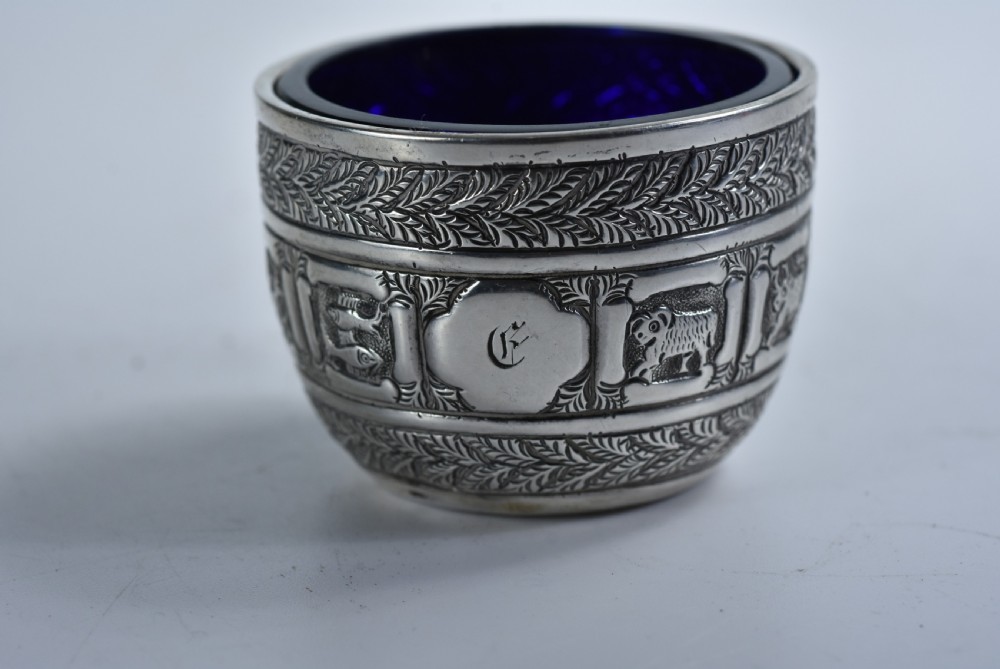 Rare Victorian Charles Stuart Harris Sterling Silver Salt  Lon 1886 - signs of the Zodiac  View II