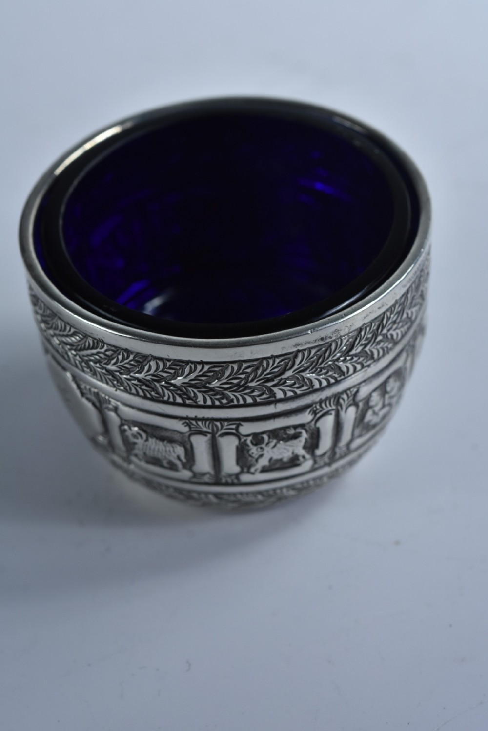 Rare Victorian Charles Stuart Harris Sterling Silver Salt  Lon 1886 - signs of the Zodiac  View VII