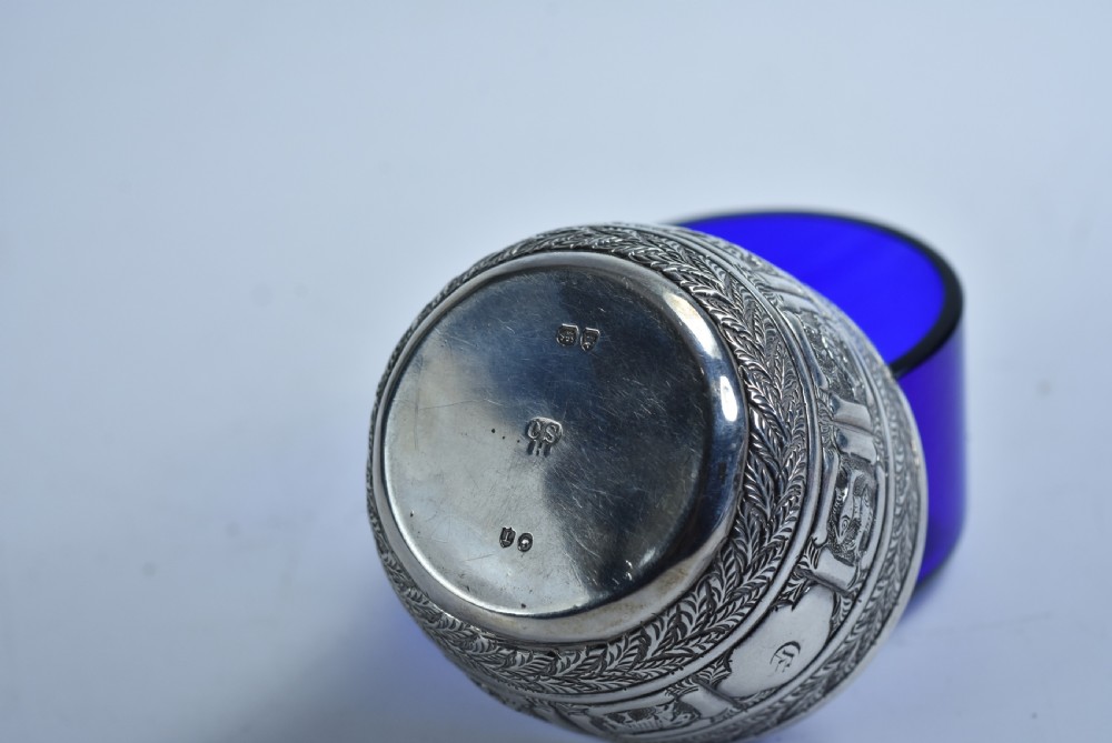 Rare Victorian Charles Stuart Harris Sterling Silver Salt  Lon 1886 - signs of the Zodiac  View IX