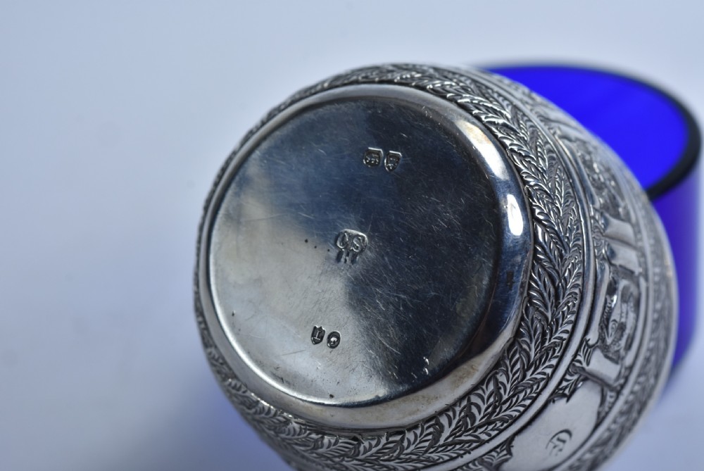 Rare Victorian Charles Stuart Harris Sterling Silver Salt  Lon 1886 - signs of the Zodiac  View X