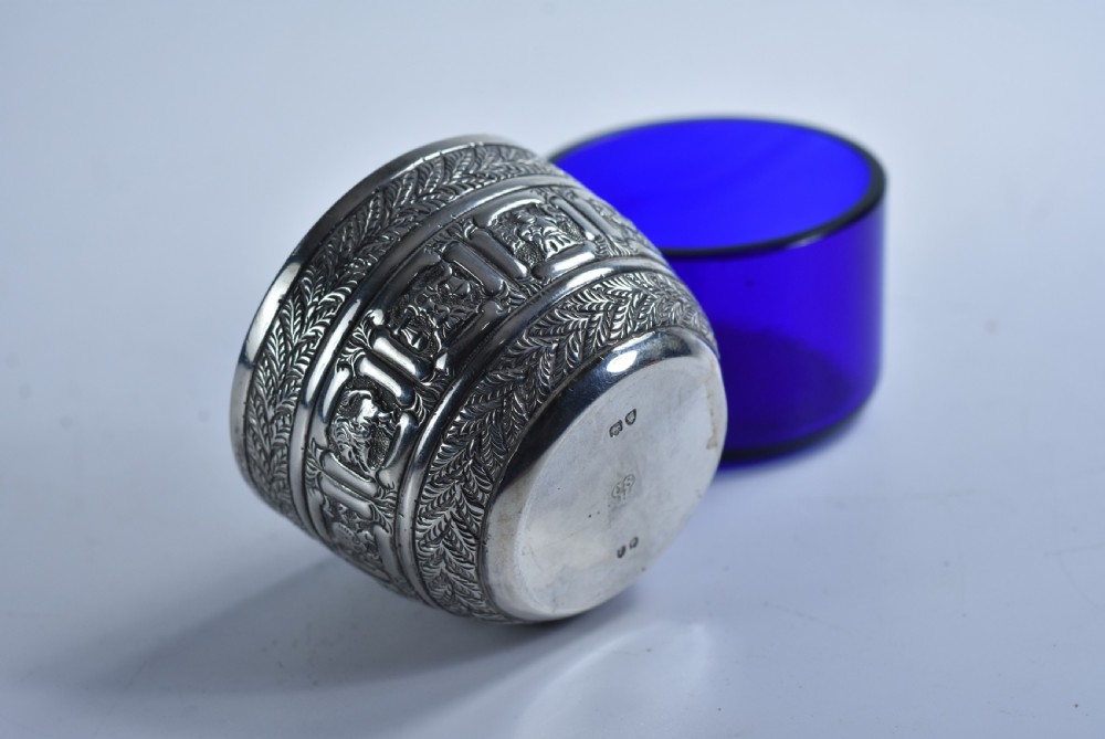 Rare Victorian Charles Stuart Harris Sterling Silver Salt  Lon 1886 - signs of the Zodiac  View XI
