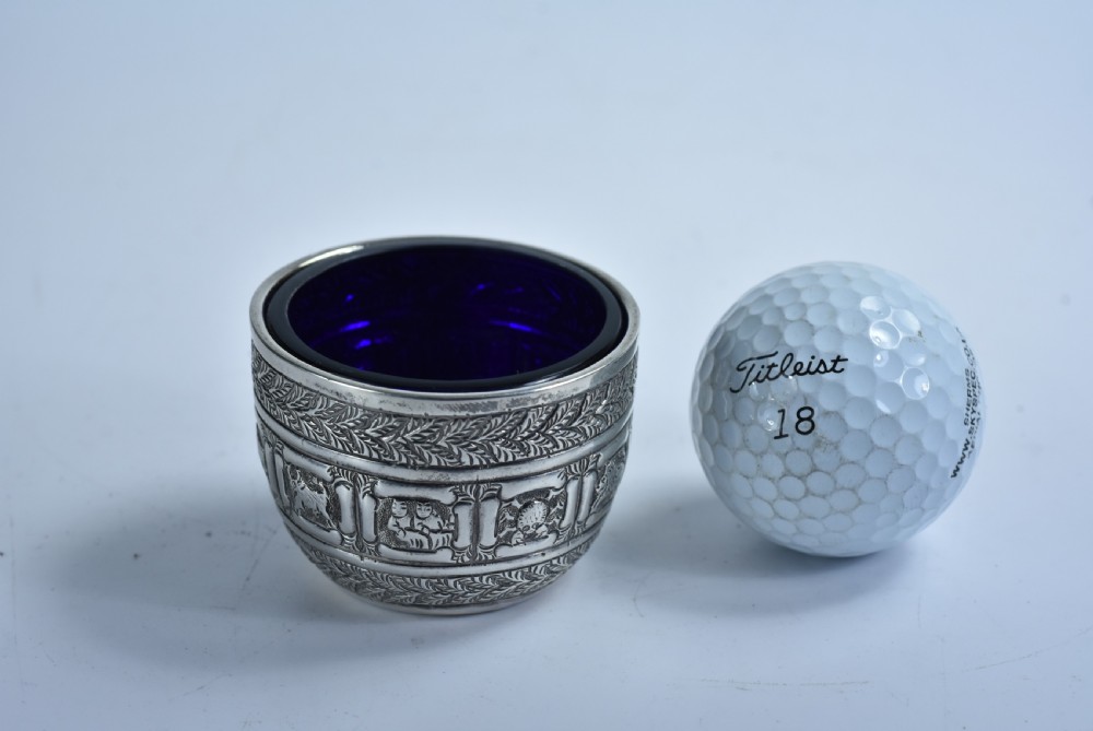 Rare Victorian Charles Stuart Harris Sterling Silver Salt  Lon 1886 - signs of the Zodiac  View XIII