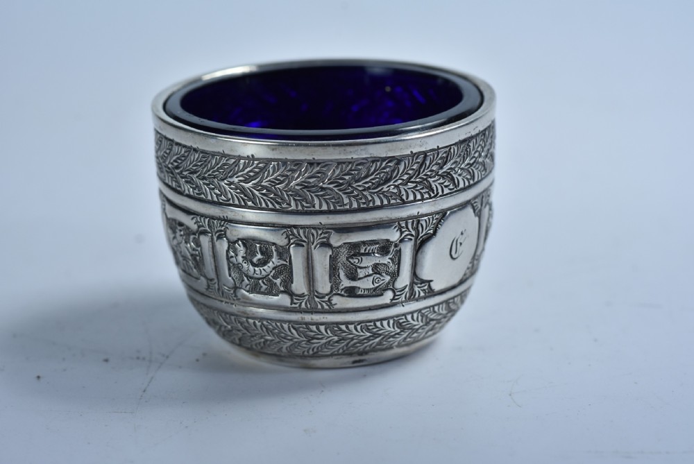 Rare Victorian Charles Stuart Harris Sterling Silver Salt  Lon 1886 - signs of the Zodiac  View XIV