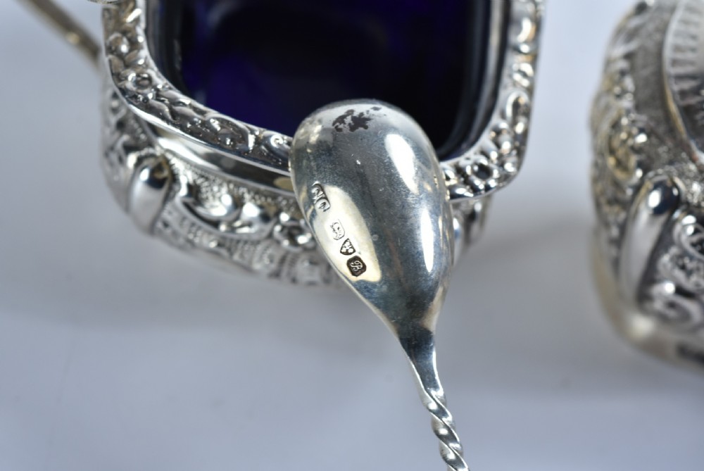 Fine Rare Silver Cruet Set c1902 Chester - Colen Hewer Cheshire View III