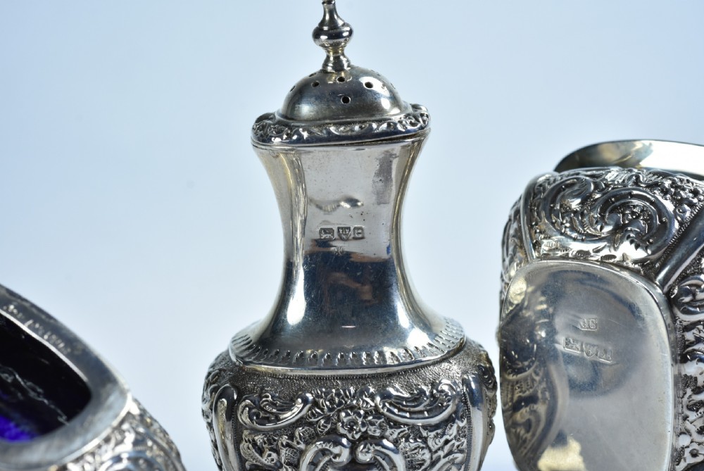 Fine Rare Silver Cruet Set c1902 Chester - Colen Hewer Cheshire View XI