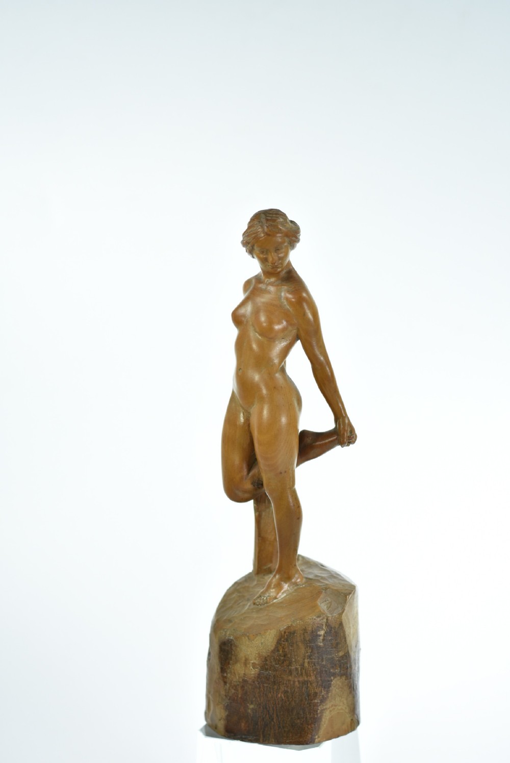 Exquisite Vintage Carved Deco Female Figure signed R.Flint View II