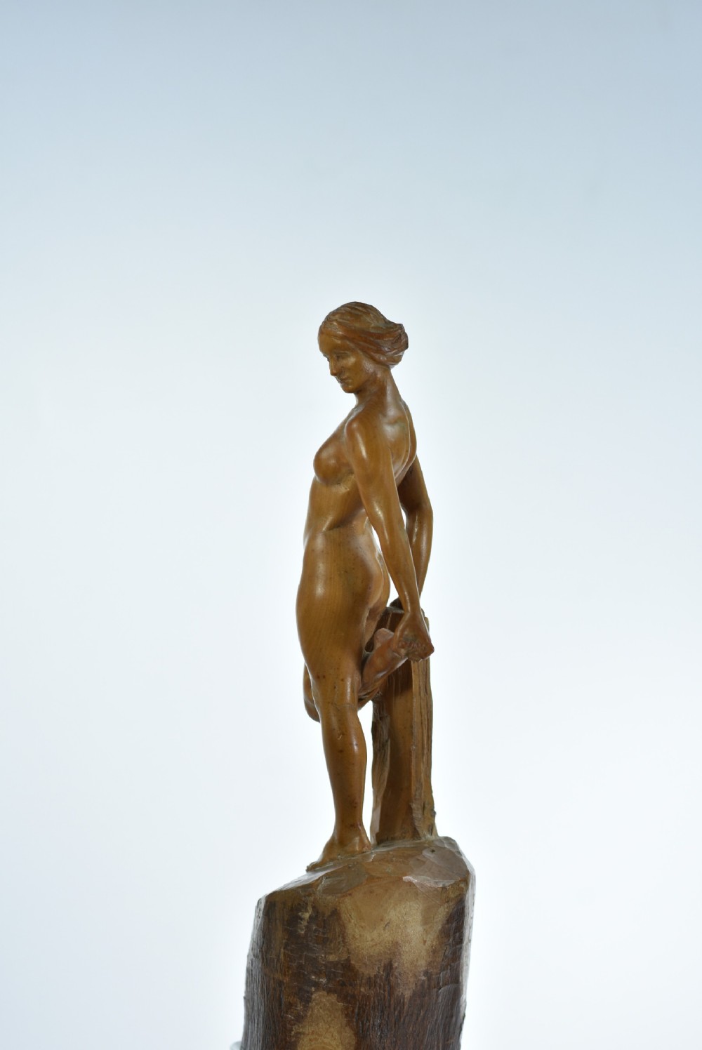 Exquisite Vintage Carved Deco Female Figure signed R.Flint View VIII