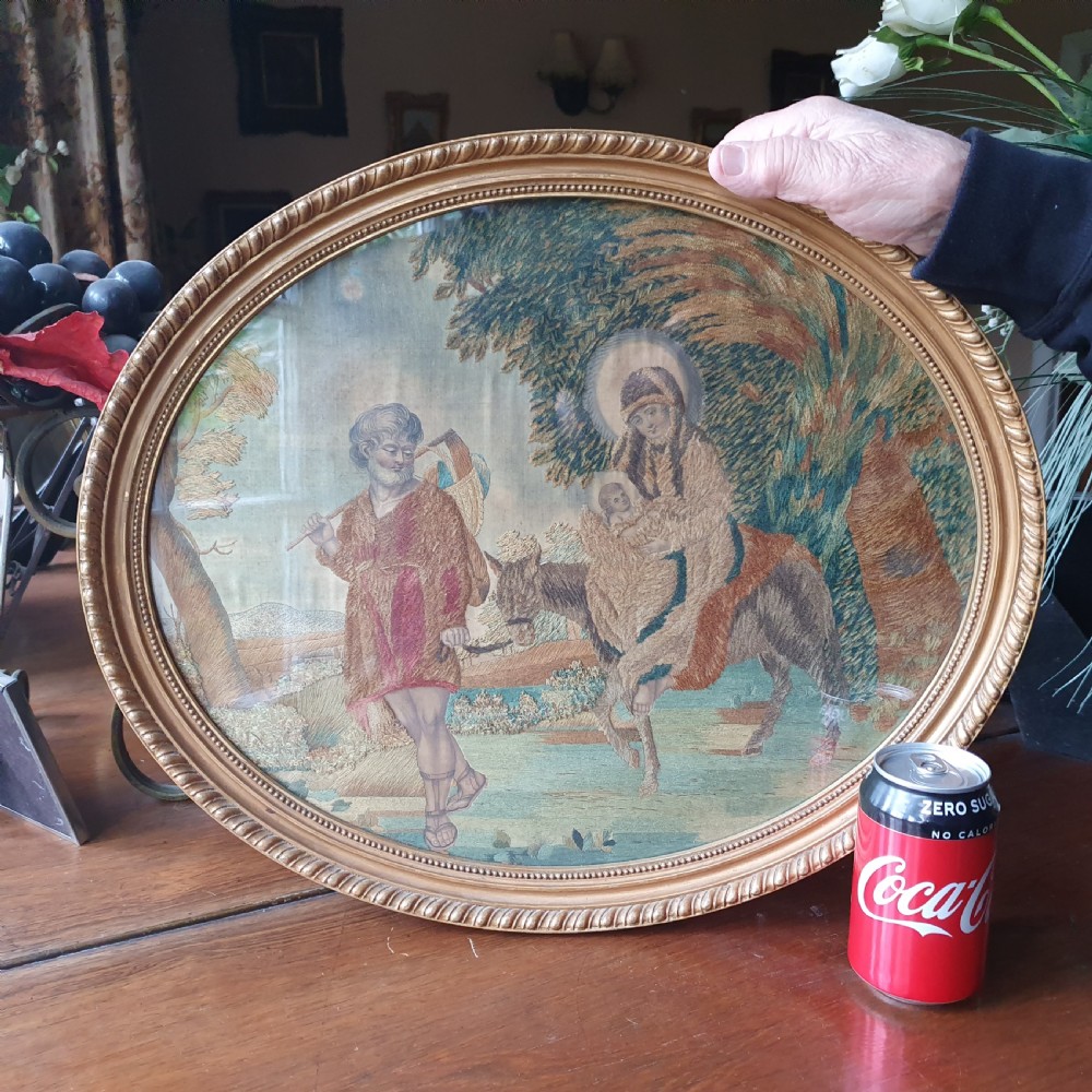 Exquisite Pair of Georgian Antique Silk-work Embroideries  View VI