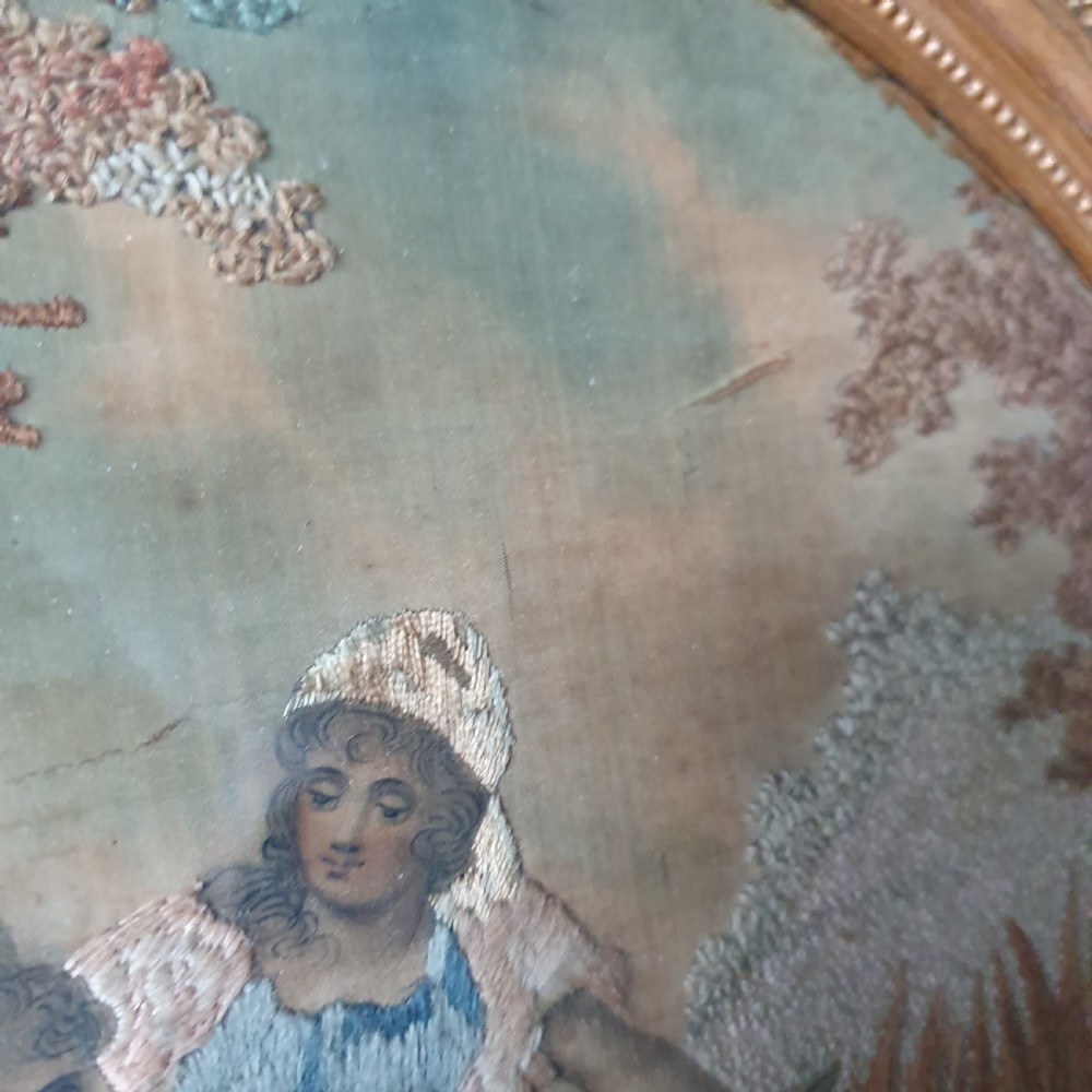 Exquisite Pair of Georgian Antique Silk-work Embroideries  View VIII